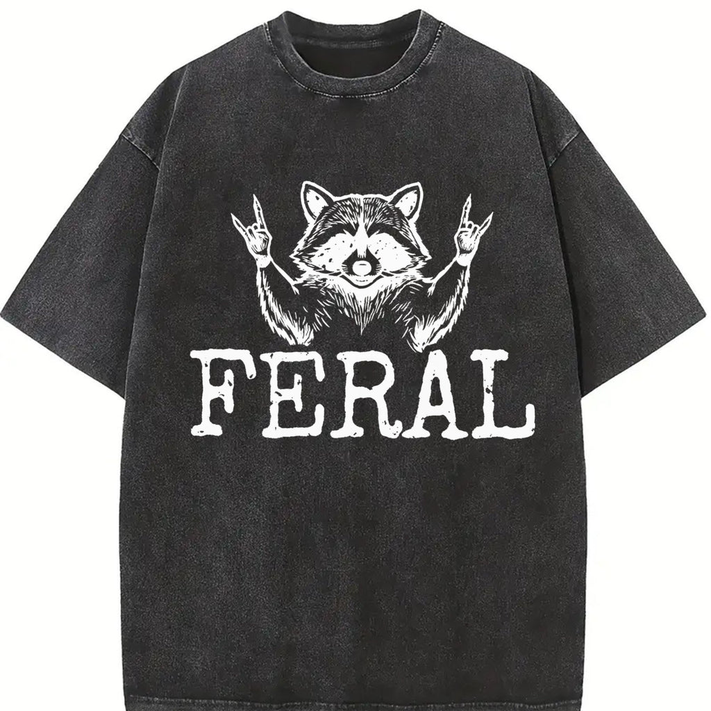 Feral Raccoon Vintage Washed T-Shirt product image 2