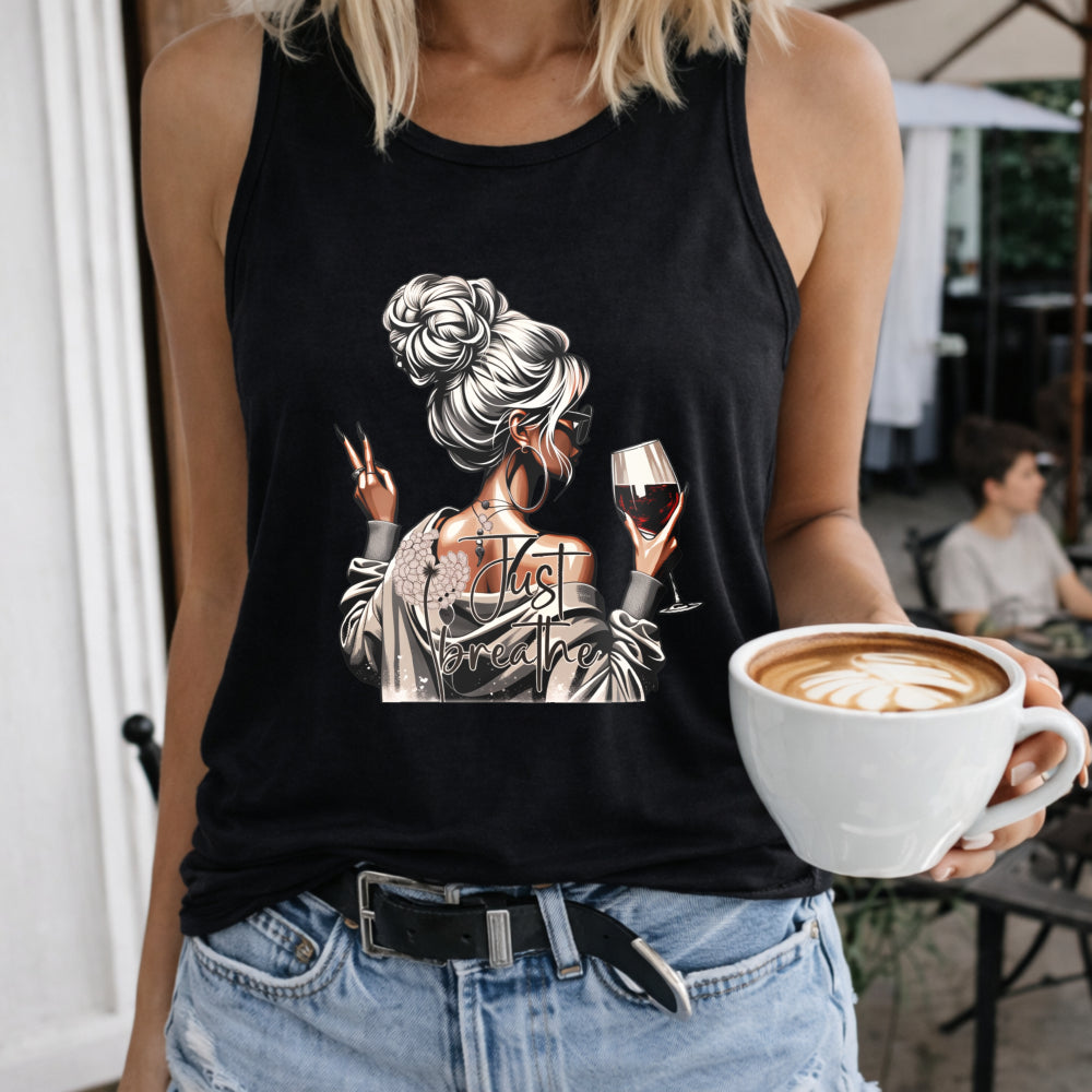 Tattooed Woman with Wine Women's Tank Top