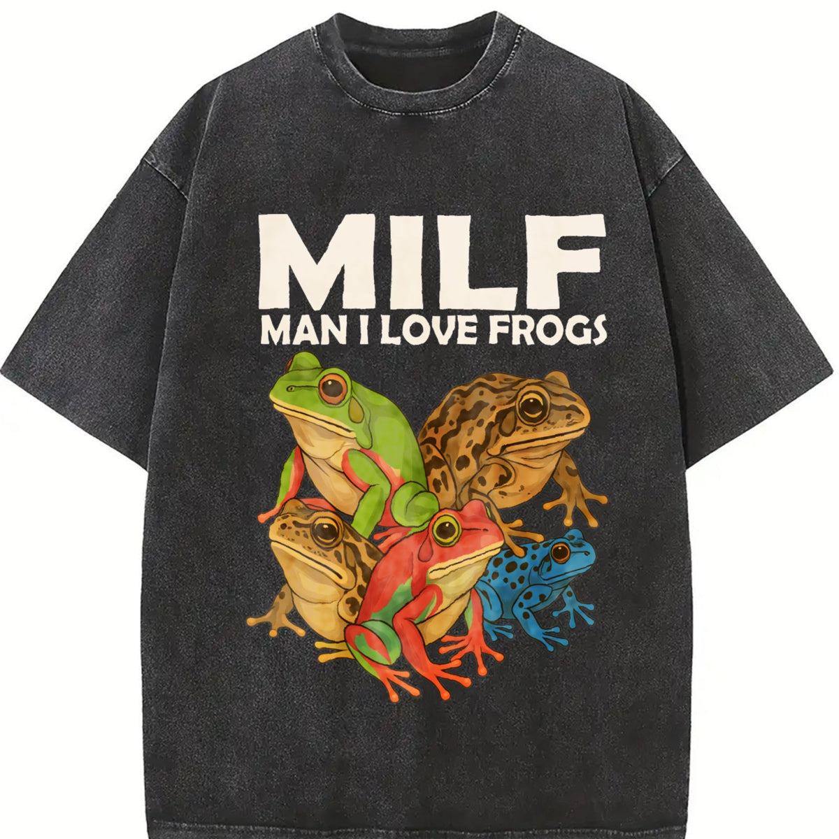 Milf Man I Love Frogs 90s Vintage Washed T-Shirt product image 2