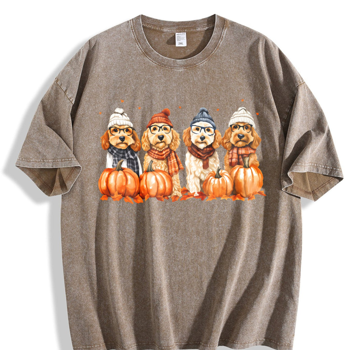 Goldendoodle Fall Vintage Washed T-Shirt product image 3