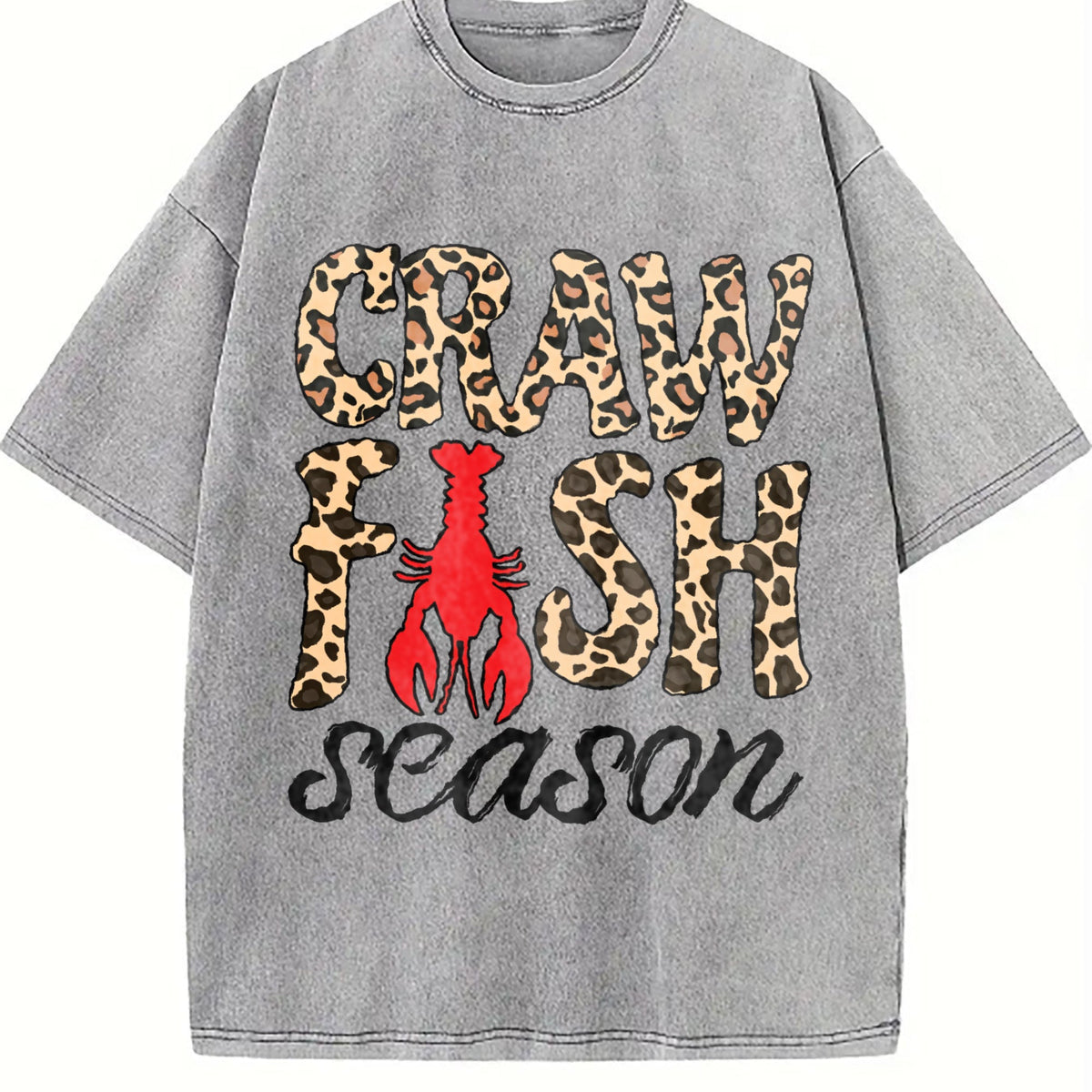 Leopard Crawfish Season Vintage Washed T-Shirt product image 4