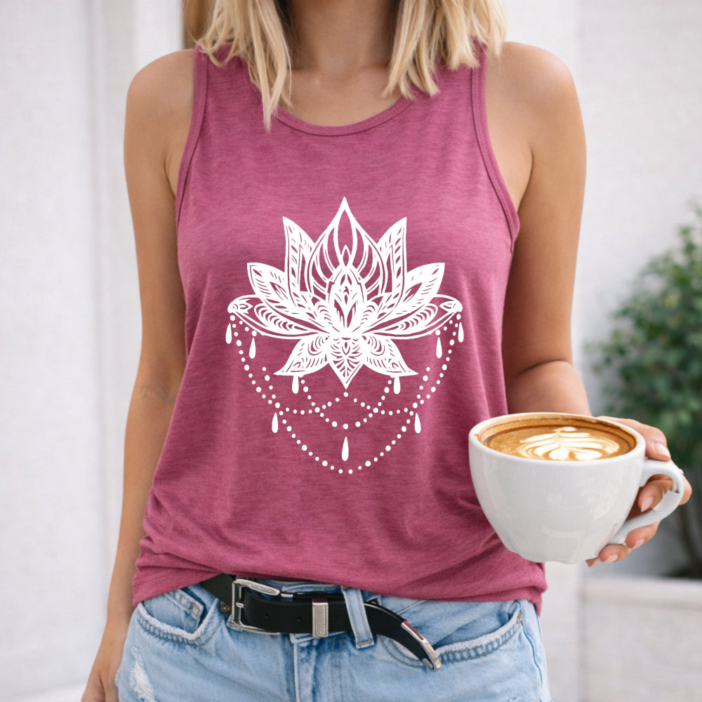 Ornate White Lotus Women's Tank Top