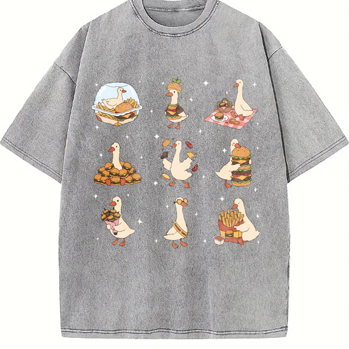Burger Lover Silly Goose Vintage Washed T-Shirt product image 4