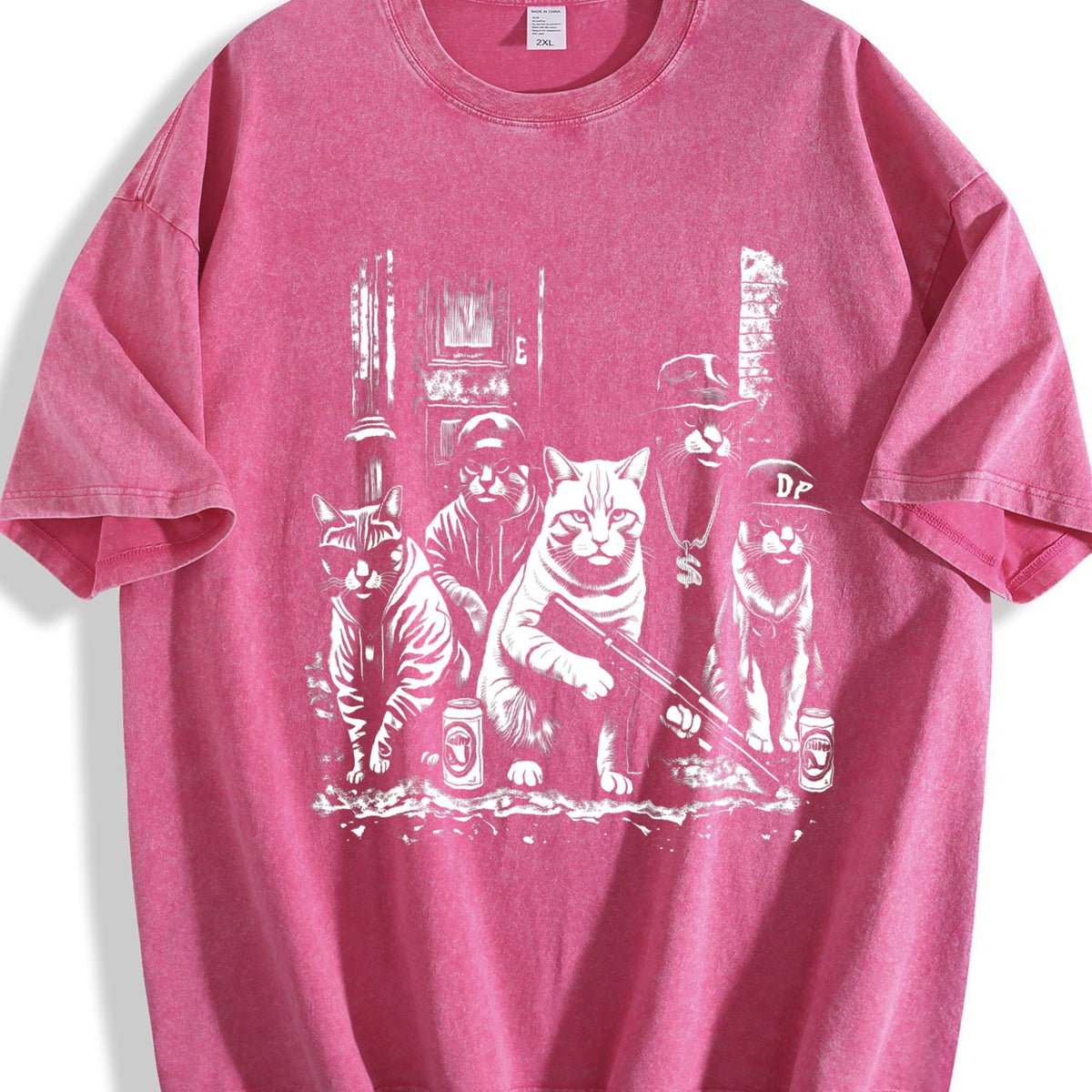 Gangsta Cats Vintage Washed T-Shirt product image 7