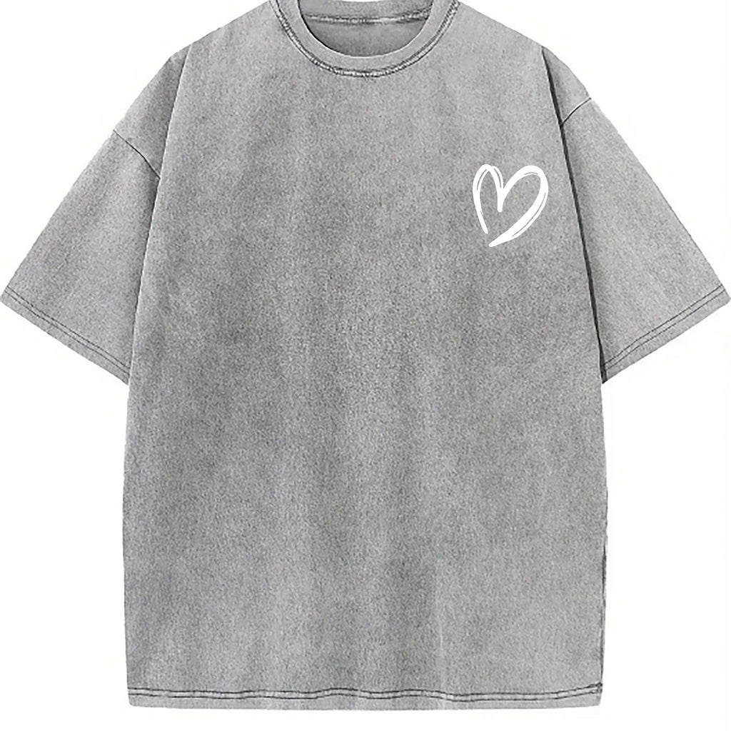 Minimal Outline Heart Vintage Washed T-Shirt product image 4
