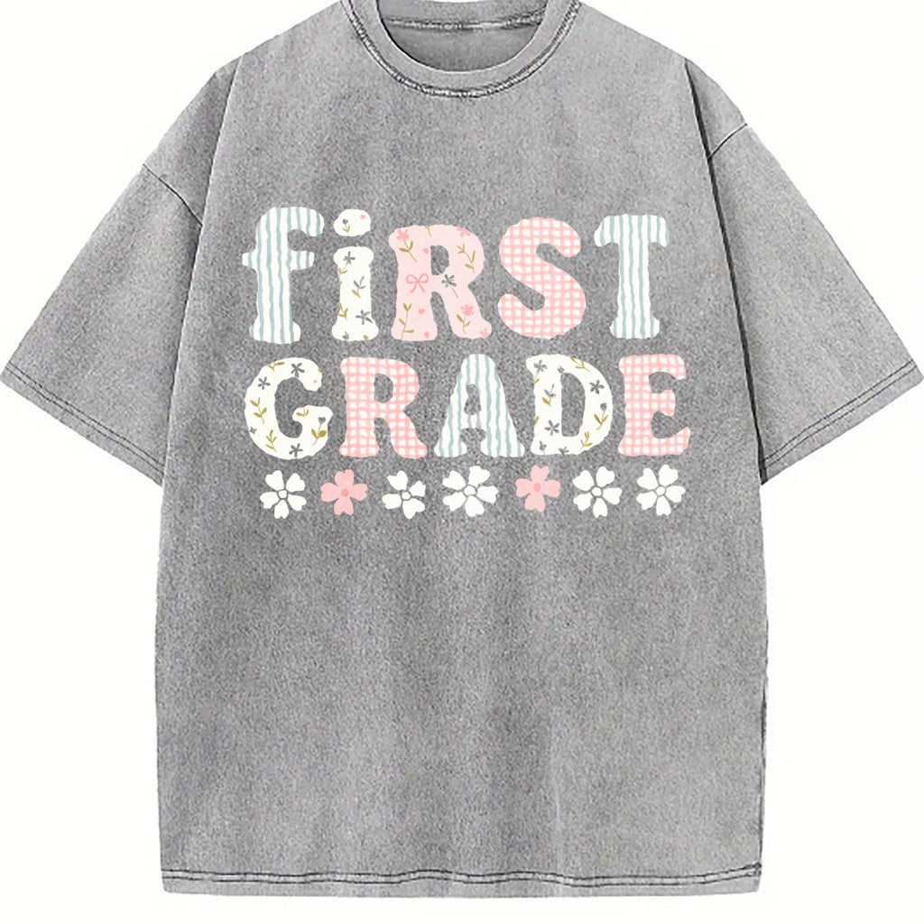 First Grade Teacher Vintage Washed T-Shirt product image 4