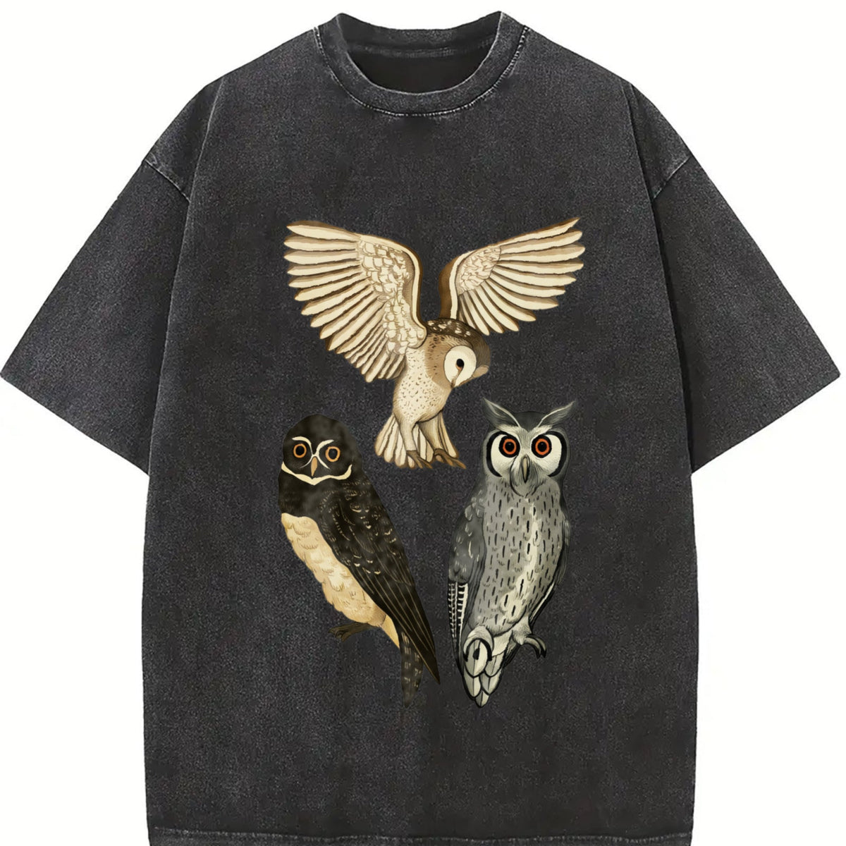 A Of Three Owls Flying Vintage Washed T-Shirt product image 2