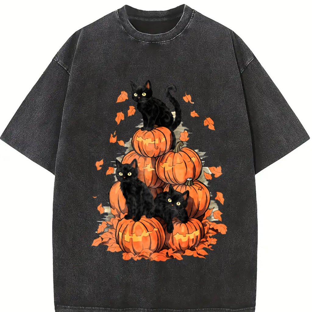 Halloween Holiday Costume Pumpkin Tower With Cat Vintage product image 2