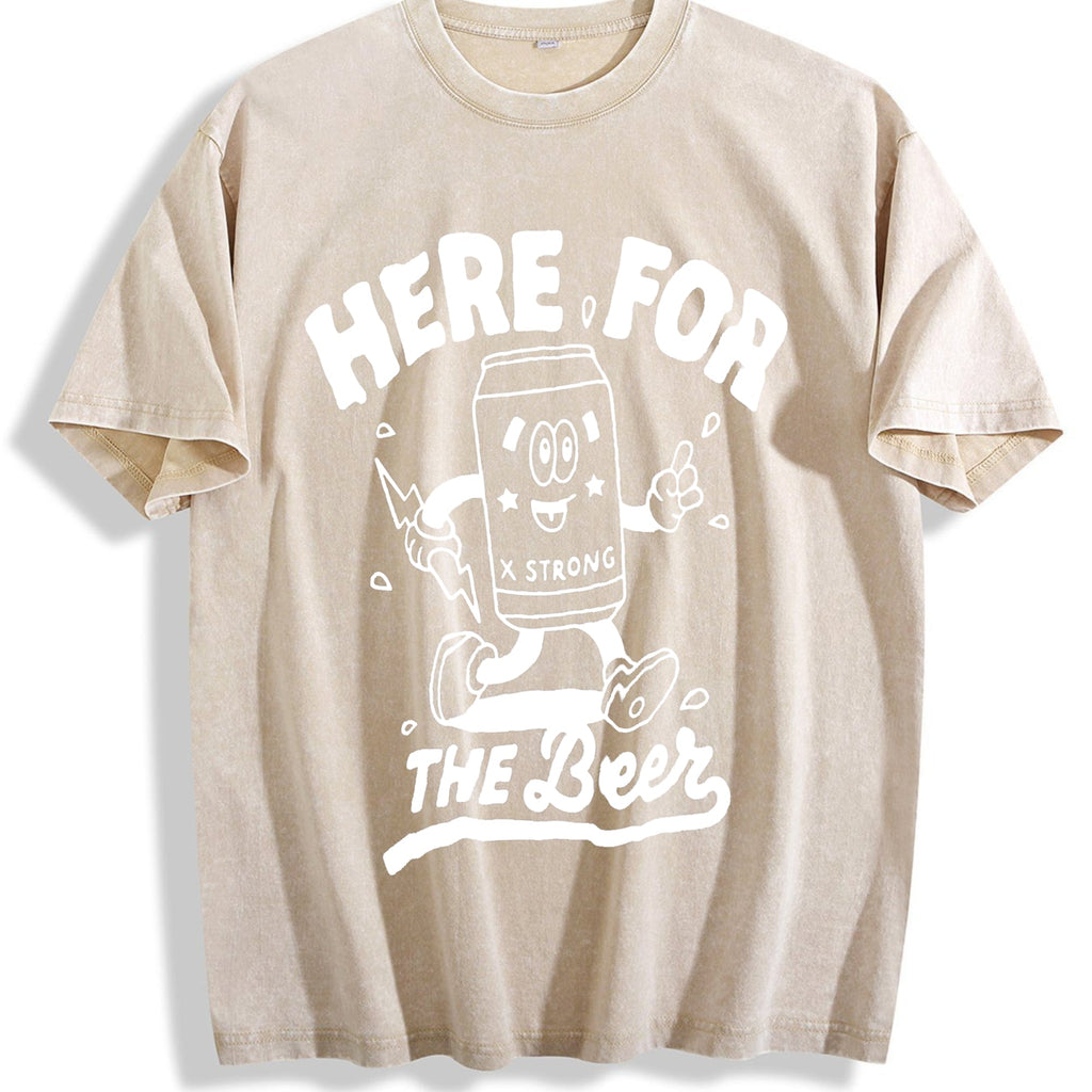 Here for the Beer Vintage Washed T-Shirt product image 1
