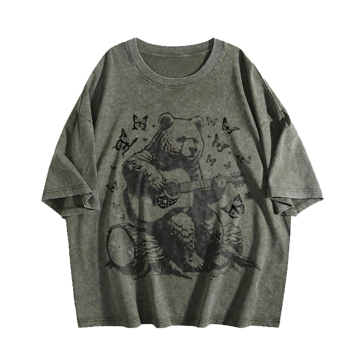 Bear Playing Guitar Vintage Washed T-Shirt product image 4