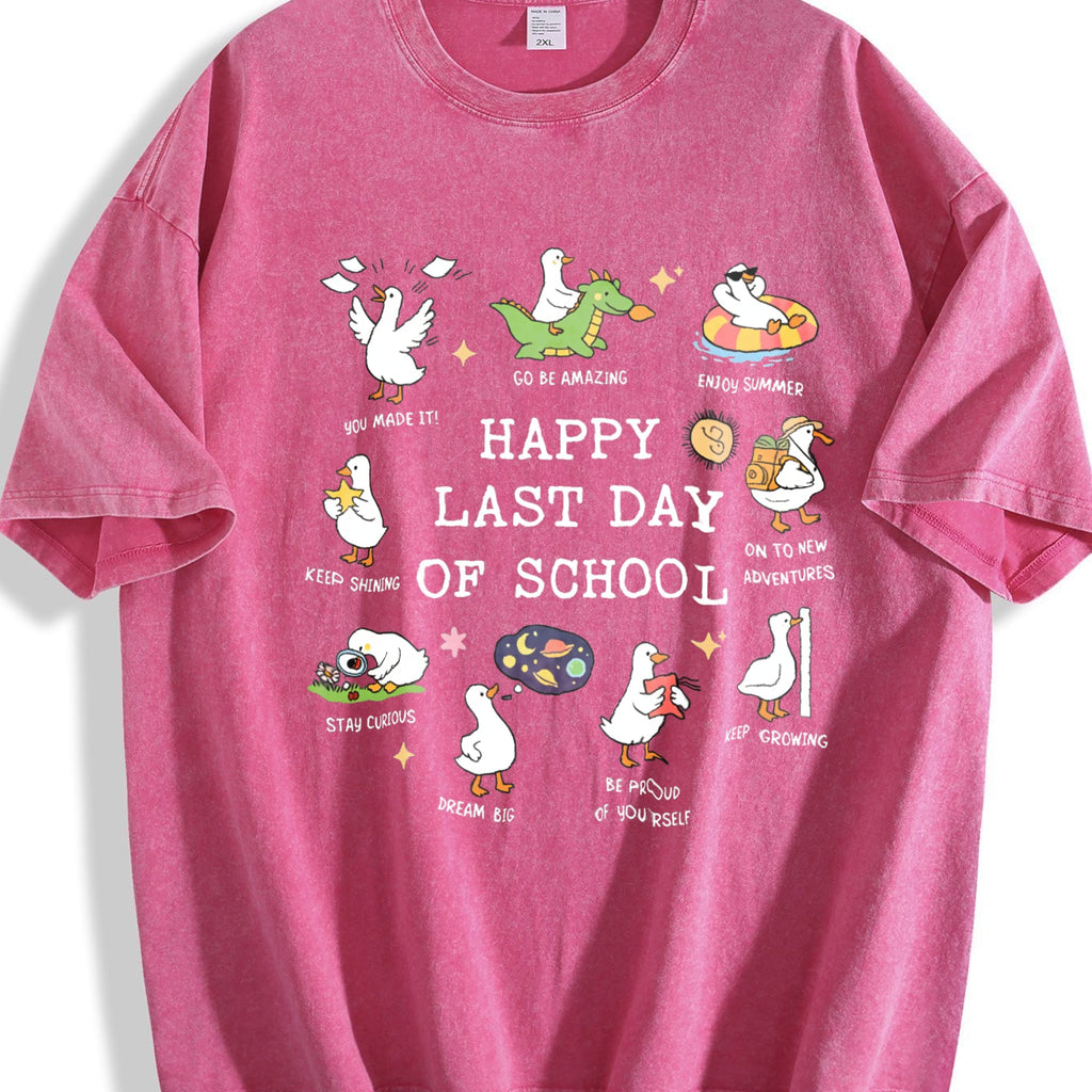 Last Day Of School Goose Teacher Happy Vintage Washed product image 5