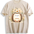 Hedgehog & Daisy - With Cute & Floral Vintage Washed T-Shirt product image 1
