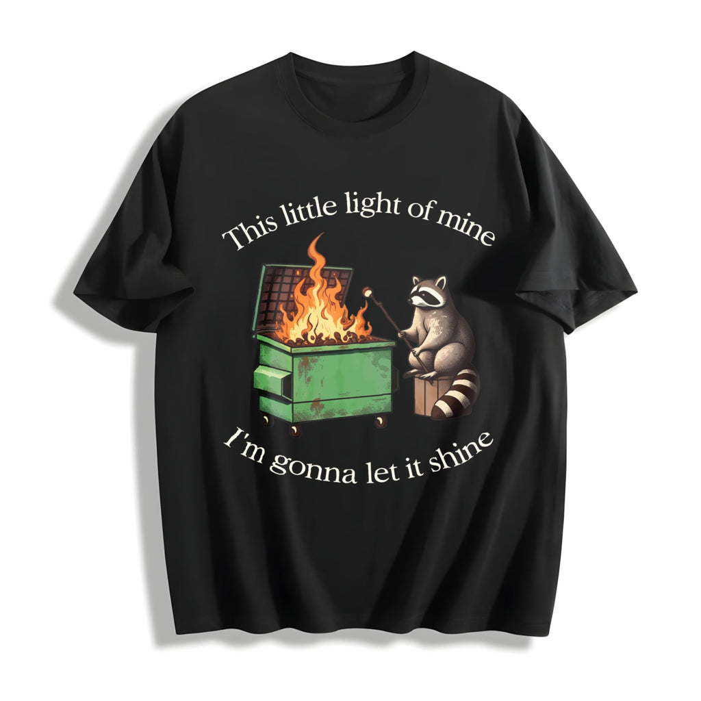 Funny Parody : Dumpster Fire Raccoon Cotton T-Shirt product image 1