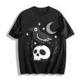 Witchy Crow Skull Cotton T-Shirt product image 1