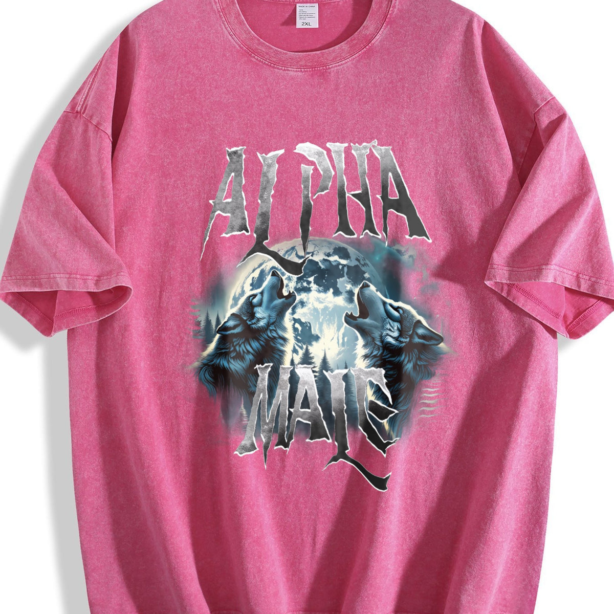 Alpha Male Wolf Howling Vintage Washed T-Shirt product image 7