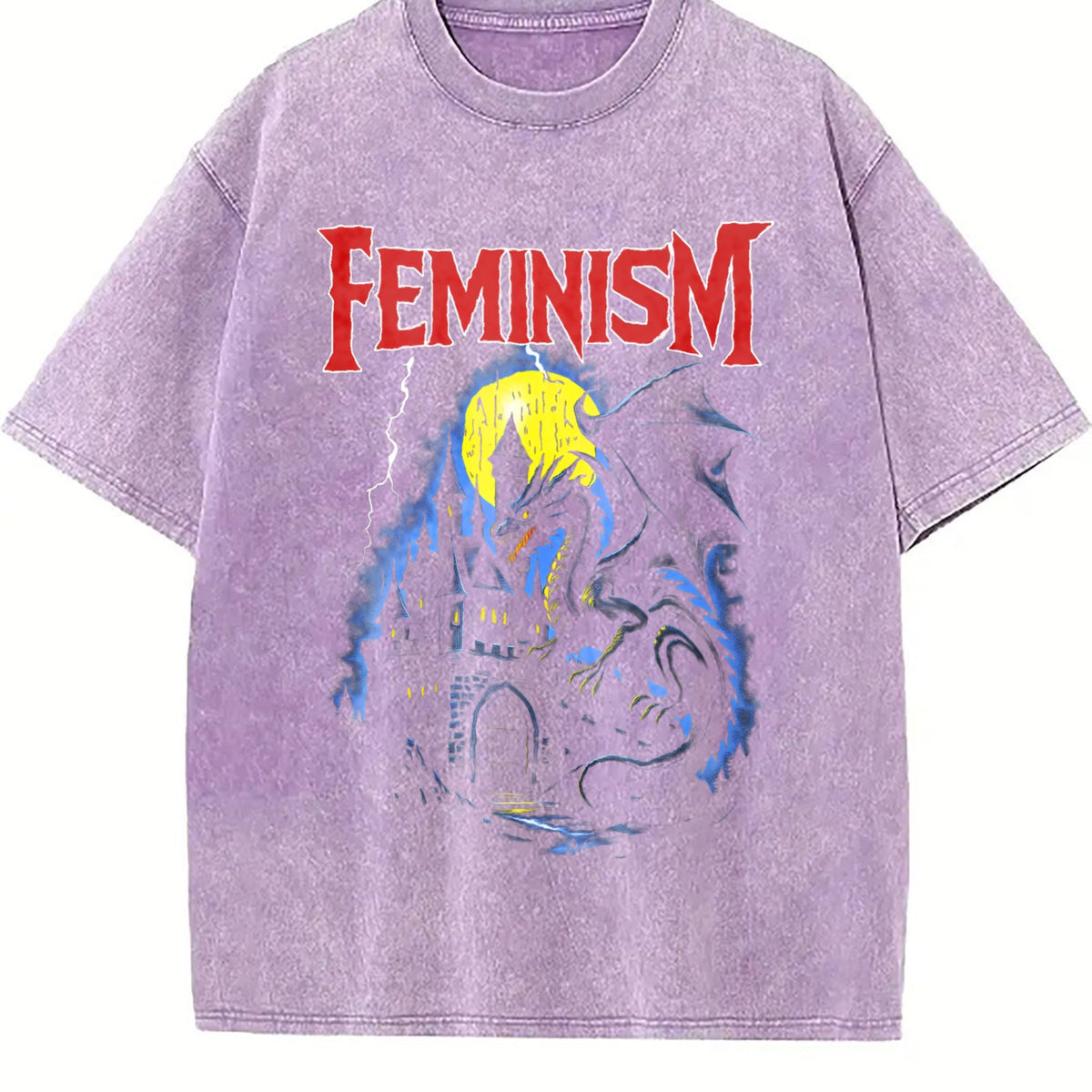 Feminism Dragon Fantasy Vintage Washed T-Shirt product image 6