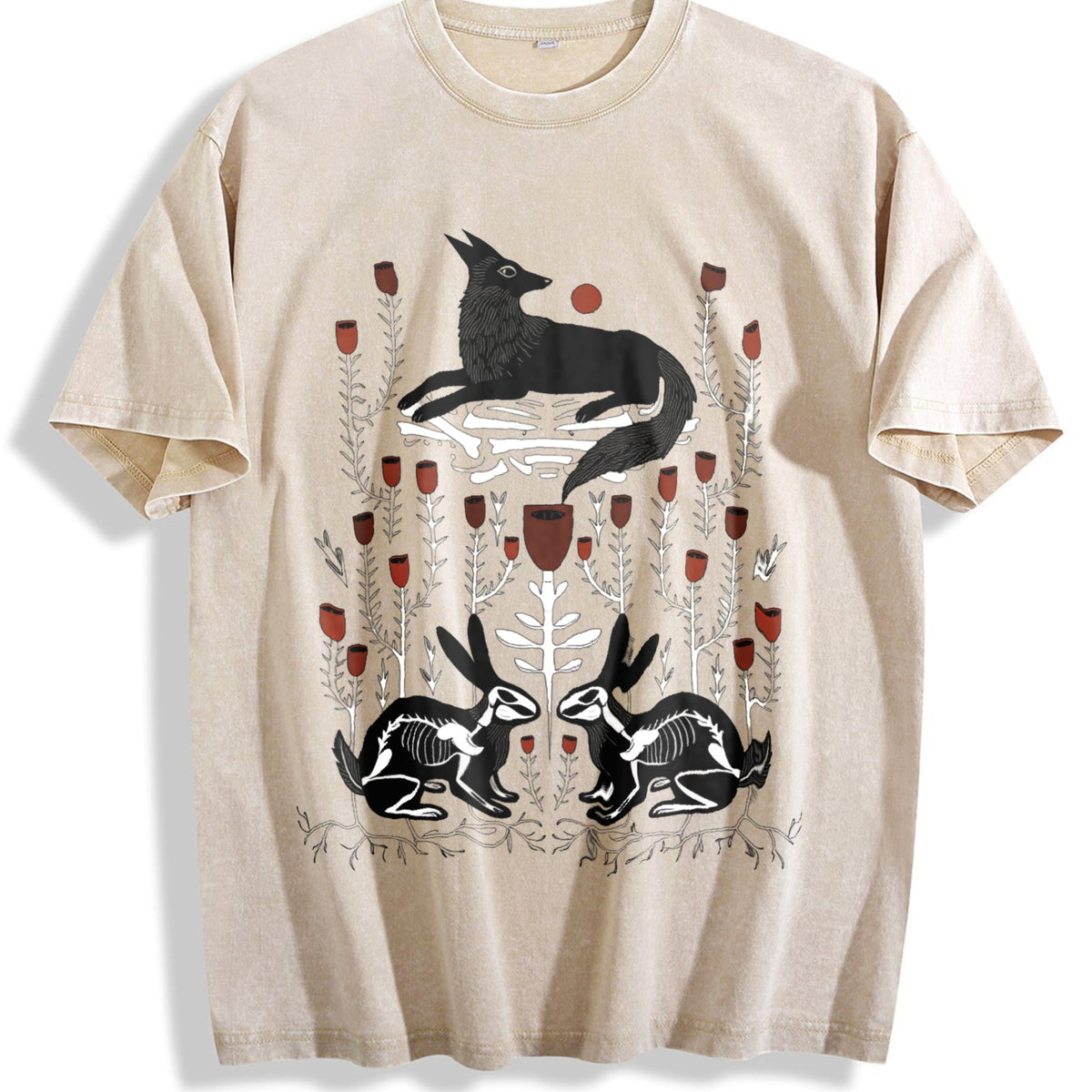 Summer Fantasy Mysterious Floral Fox Skull Rabbit Vintage product image 1