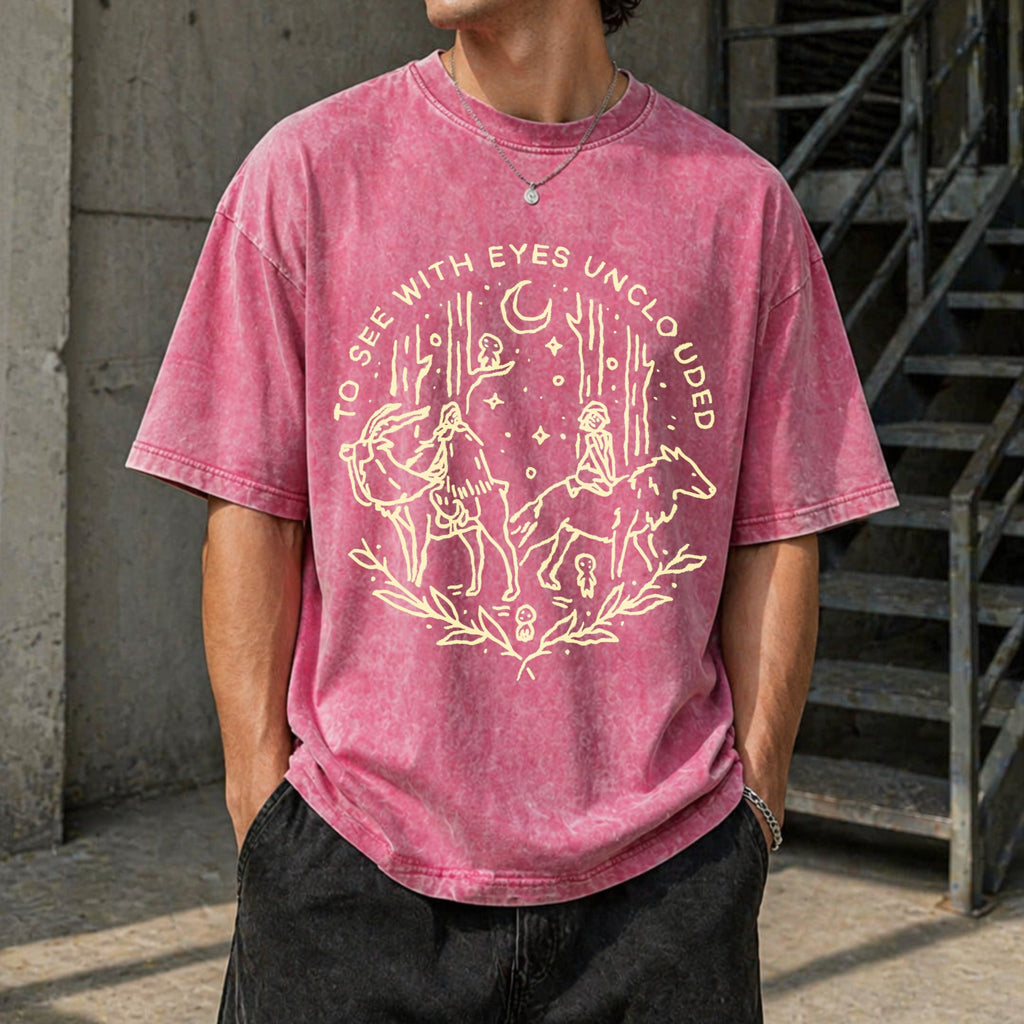 Princess Mononoke Acid 90s Vintage Washed T-Shirt product image 7