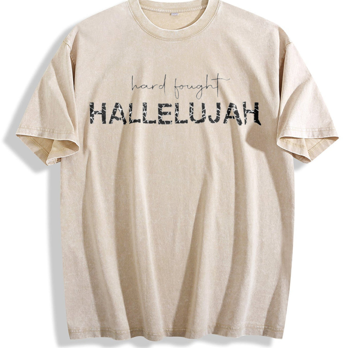Dark Grey - Short-sleeved With Hallelujah And Hard Paid product image 1
