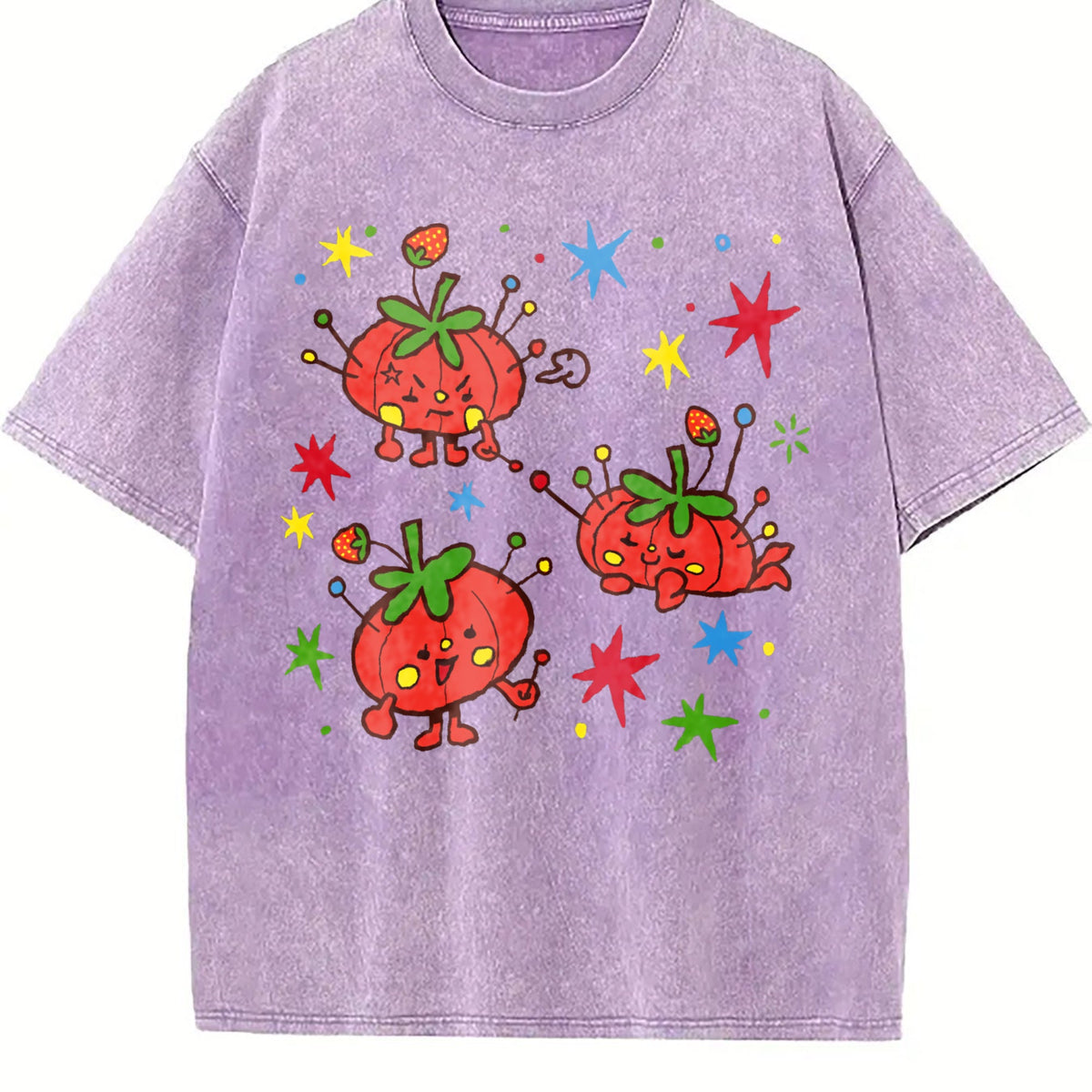 Cute Tomato Party Vintage Washed T-Shirt product image 6