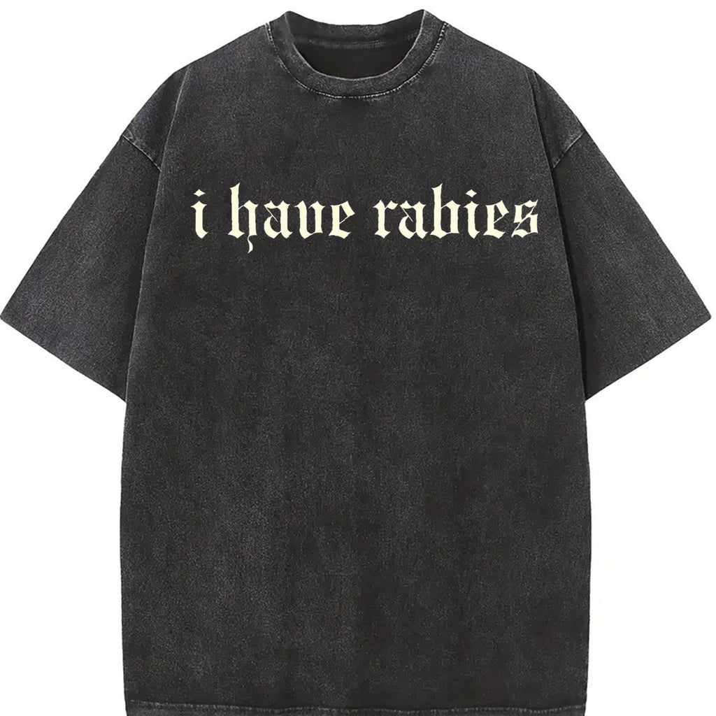 I Have Rabies Funny Vintage Washed T-Shirt product image 2
