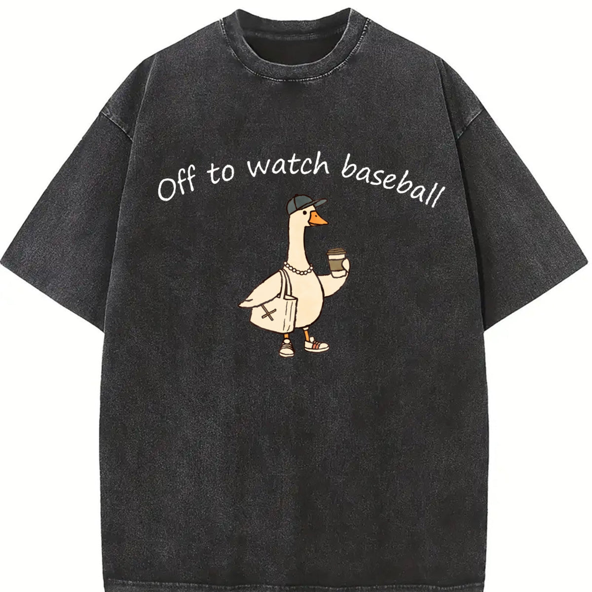 Off To Watch Baseball Goose Vintage Washed T-Shirt product image 2