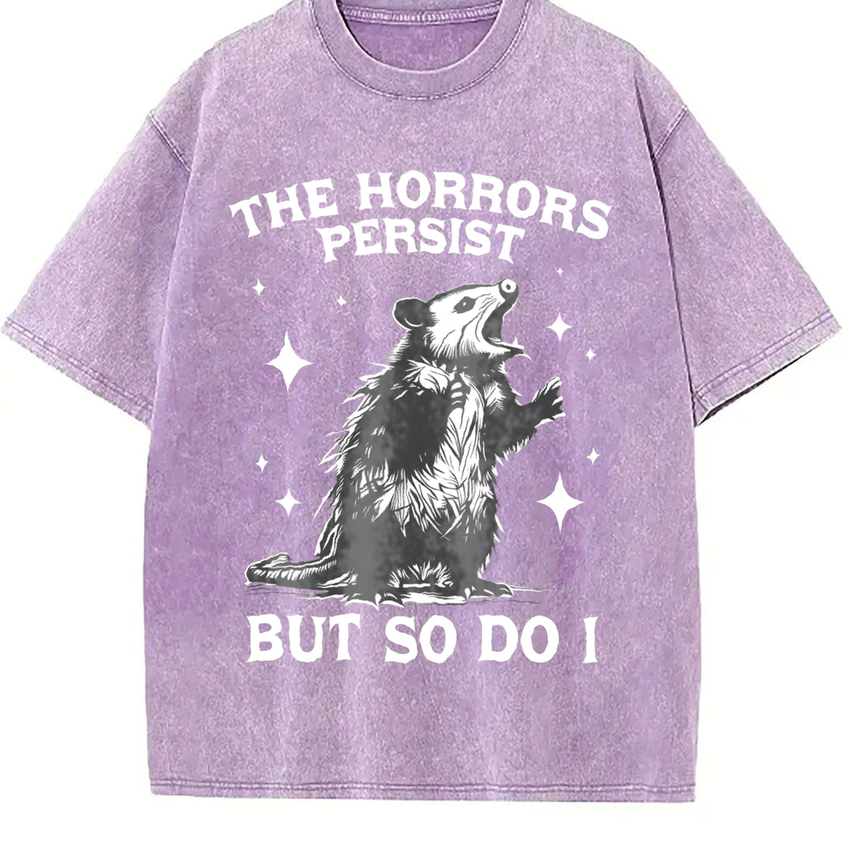 Horrors Persist But So Do I Possum Meme Vintage Washed product image 6