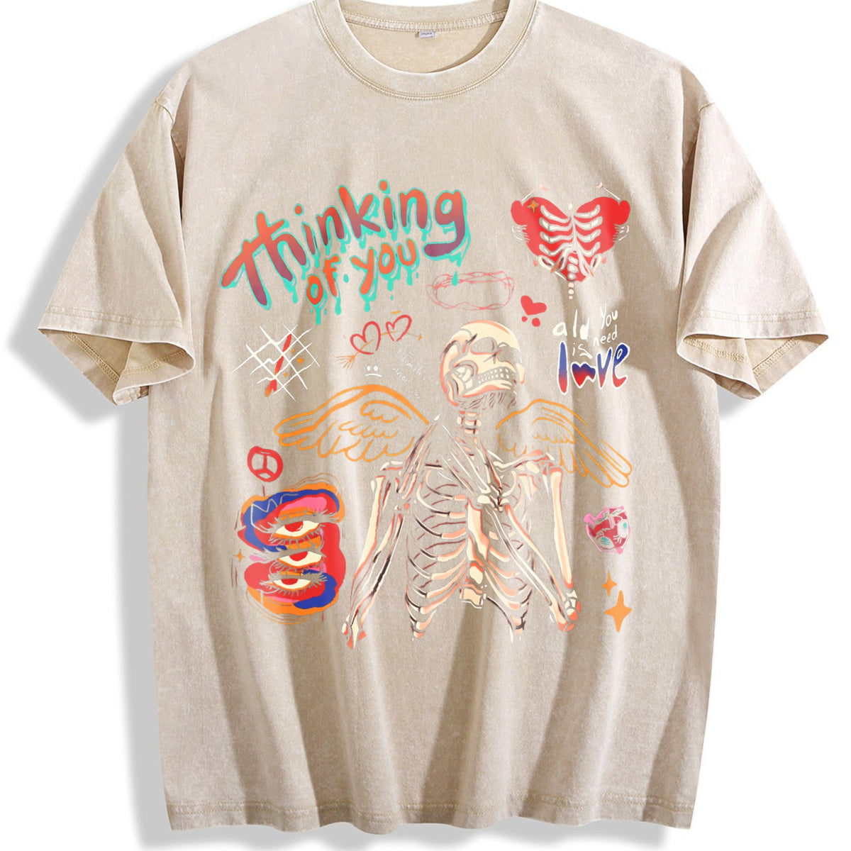 American Skull Short-sleeved For And Tide Brand Vintage product image 1