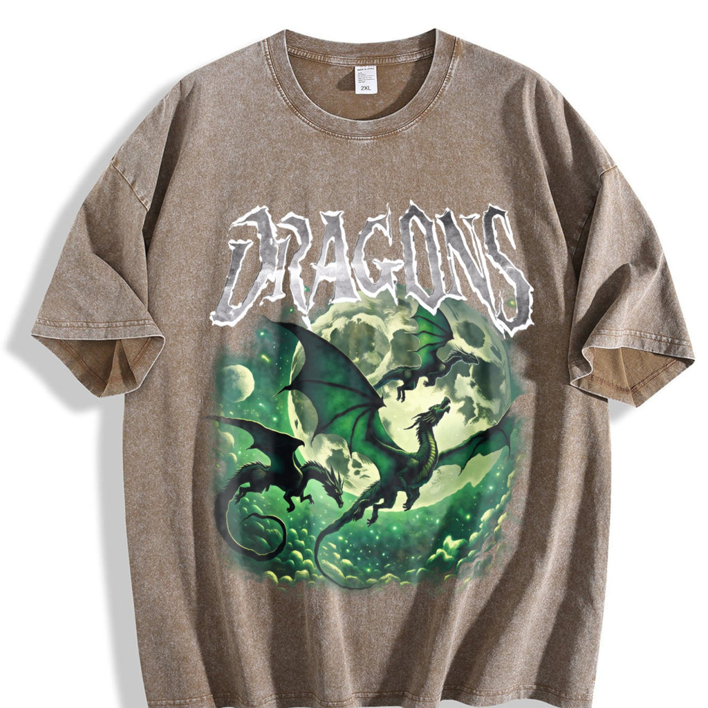 Dragons Fantasy Vintage Washed T-Shirt product image 3