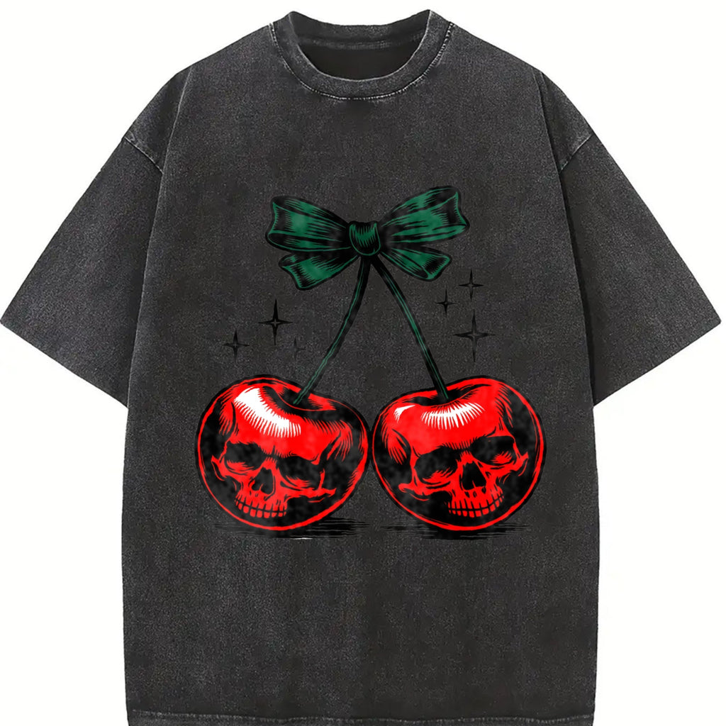 Duty - Dark Grey With Red Cherries - For Halloween Vintage product image 2