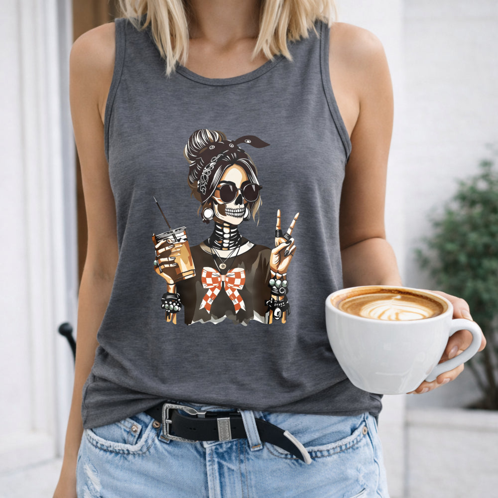 Coffee Skeleton Woman Women's Tank Top