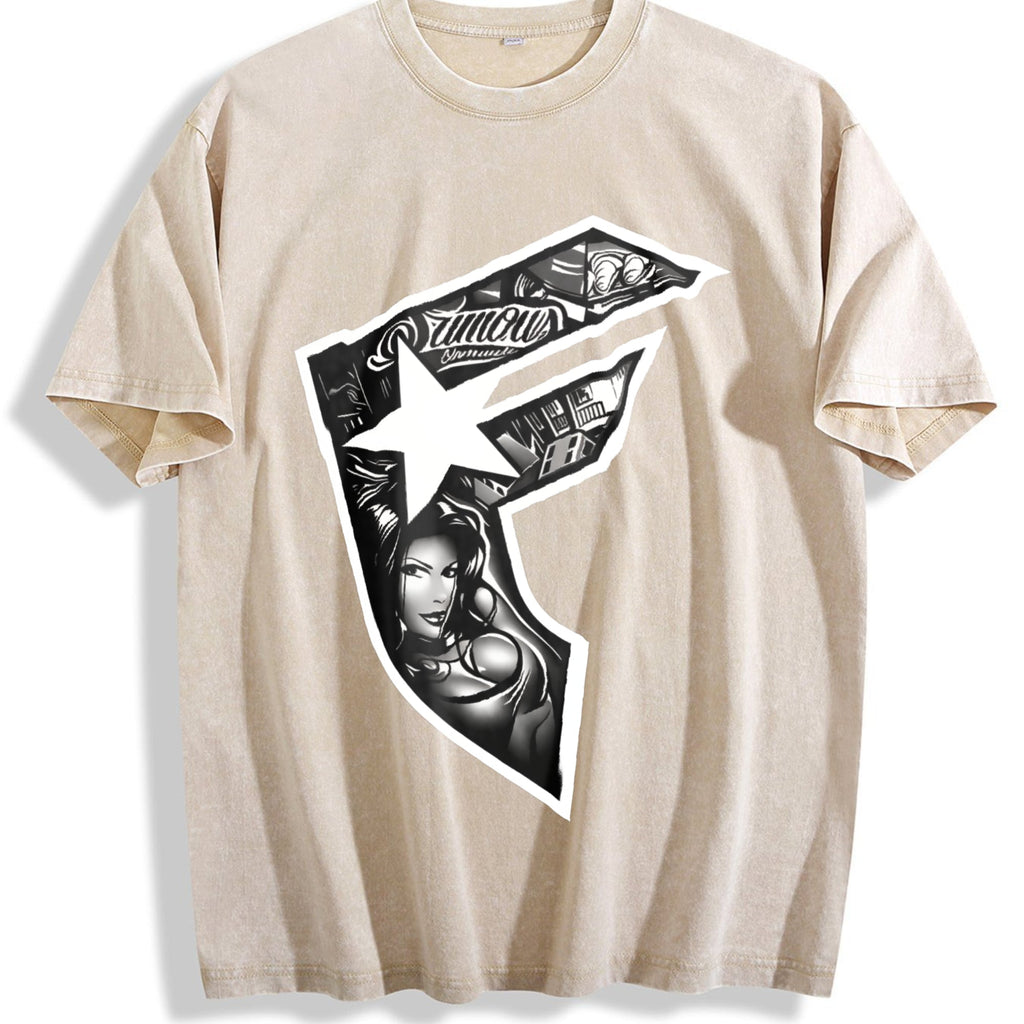 Bold Geometric Vintage Washed T-Shirt product image 1