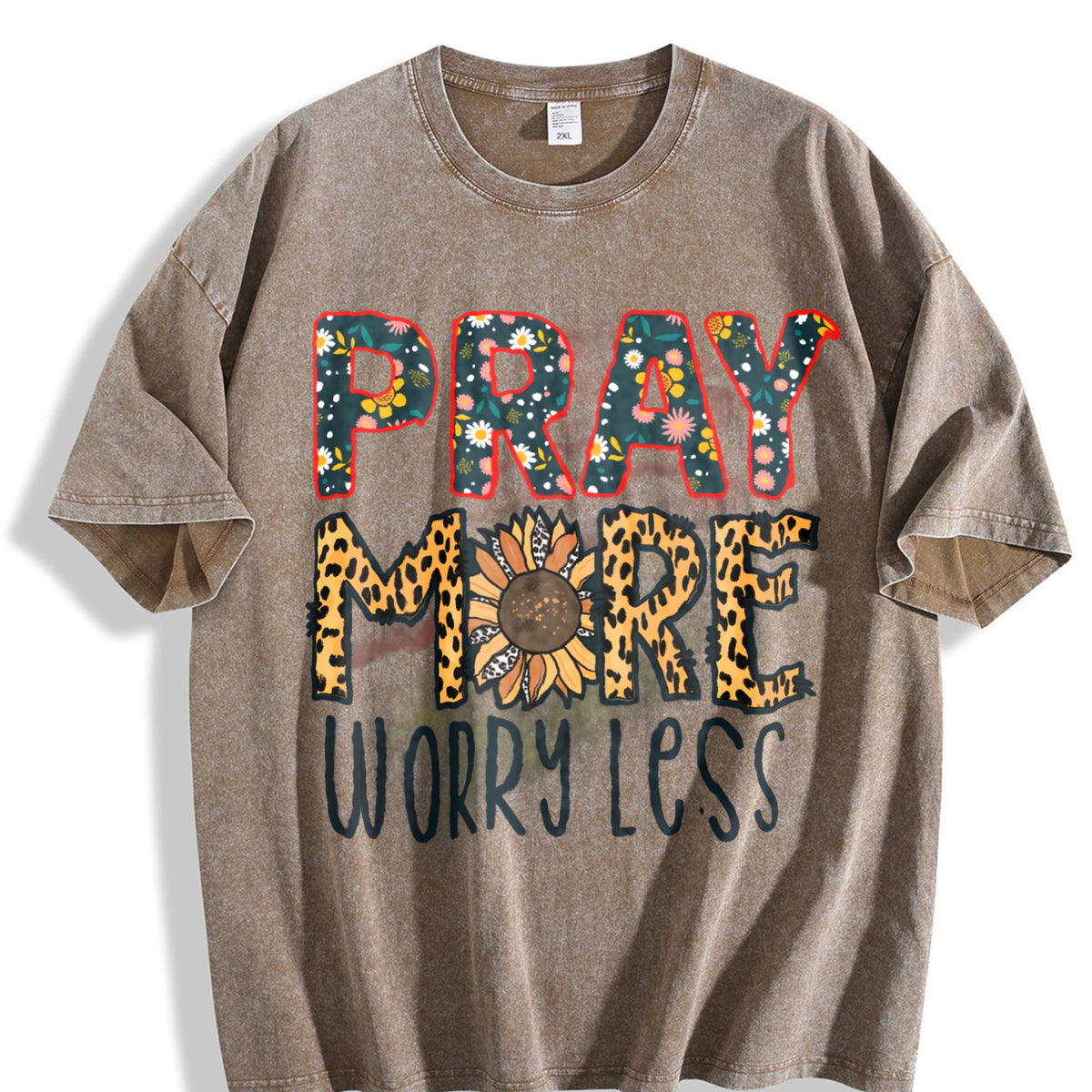 Pray More Worry Less Vintage Washed T-Shirt product image 3