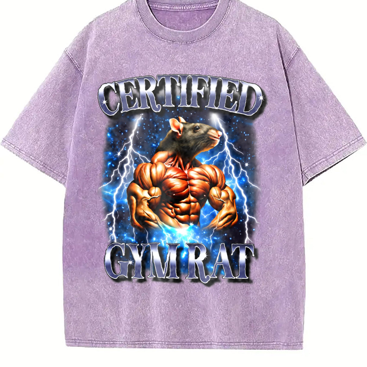 Certified Gym Rat Funny 90s Vintage Washed T-Shirt product image 6