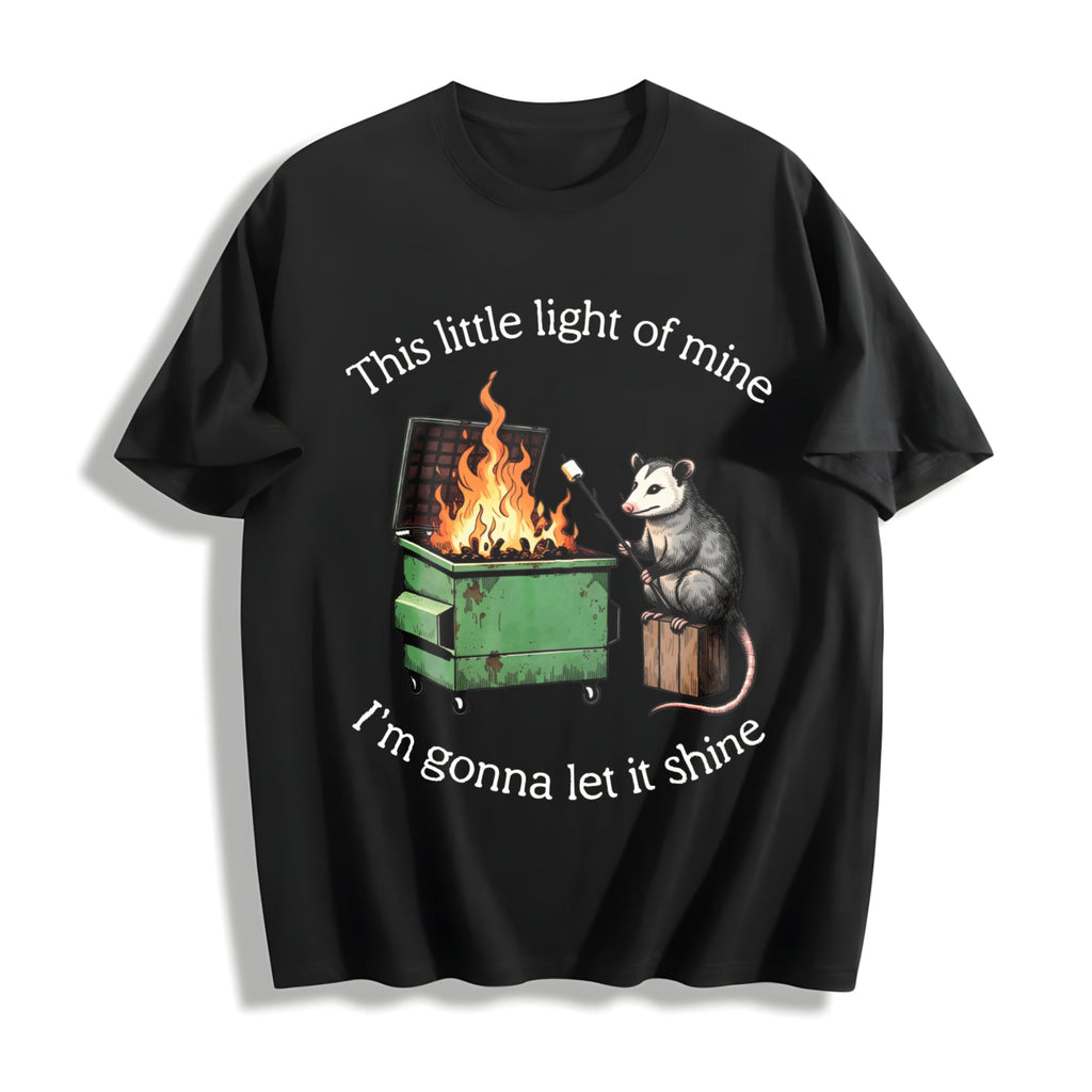 Funny Parody : Dumpster Fire Possum Cotton T-Shirt product image 1
