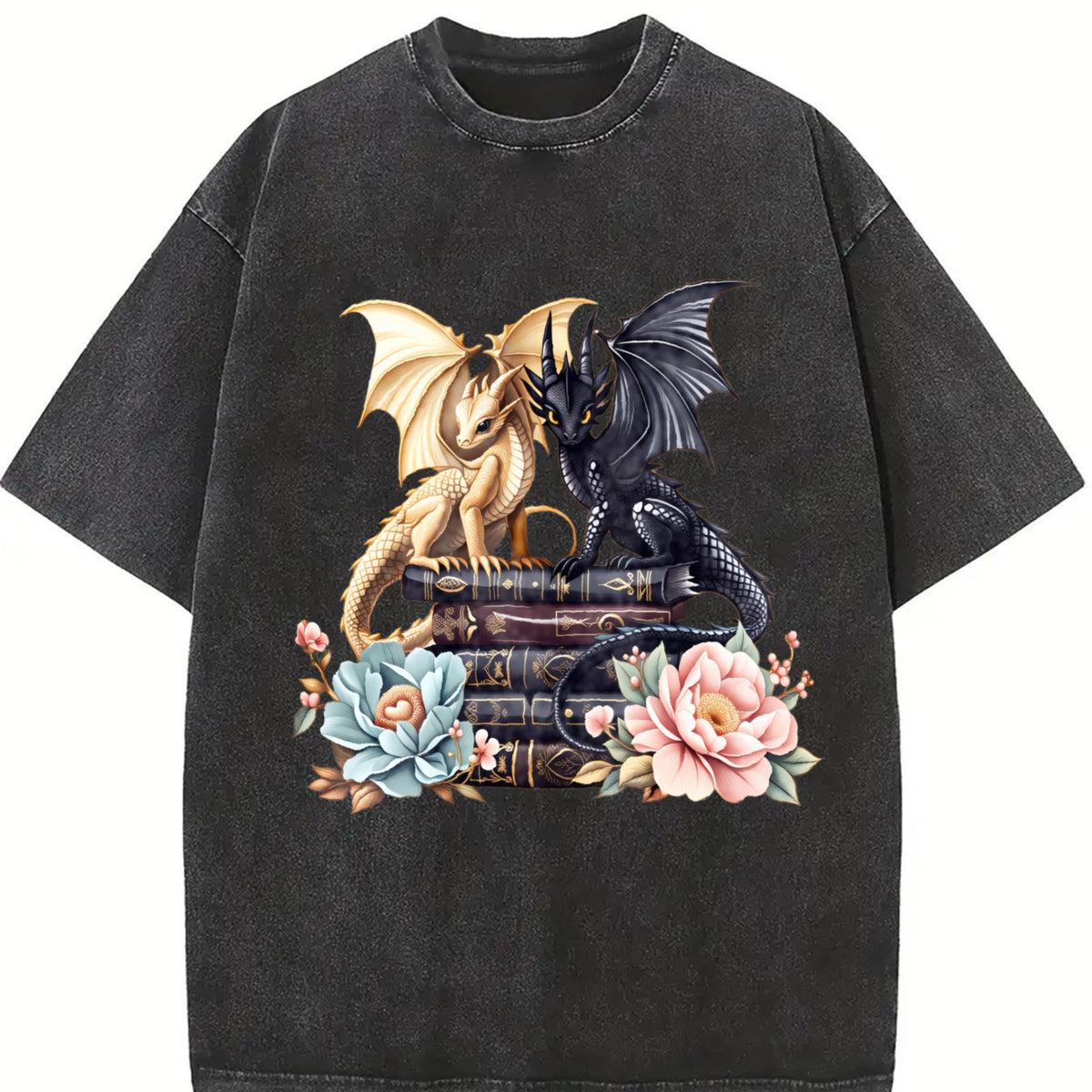 Winter Twin Dragon Vintage Washed T-Shirt product image 2