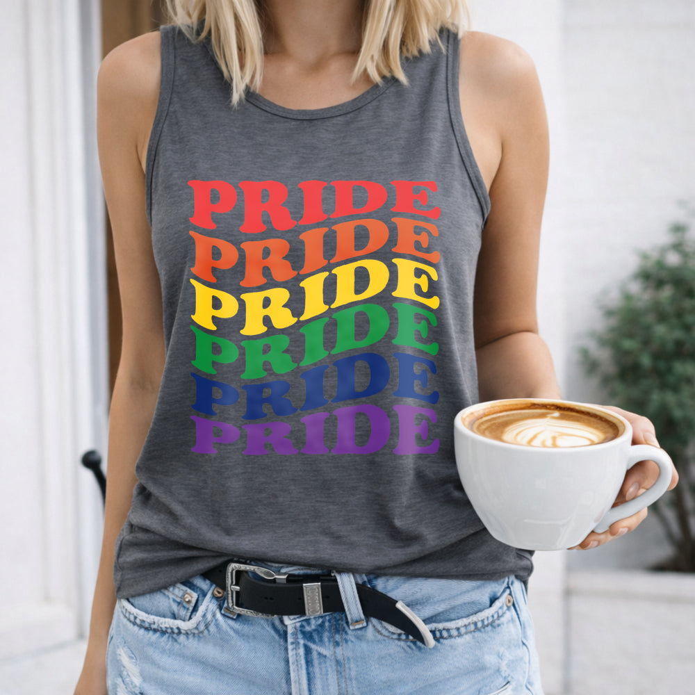 Rainbow Pride Lettering Women's Tank Top
