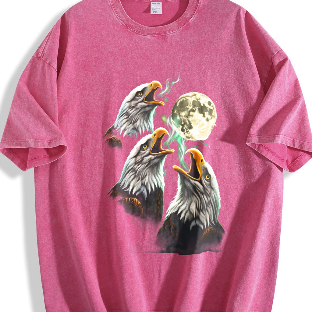Eagle Howling To Moon 90s Vintage Washed T-Shirt product image 7