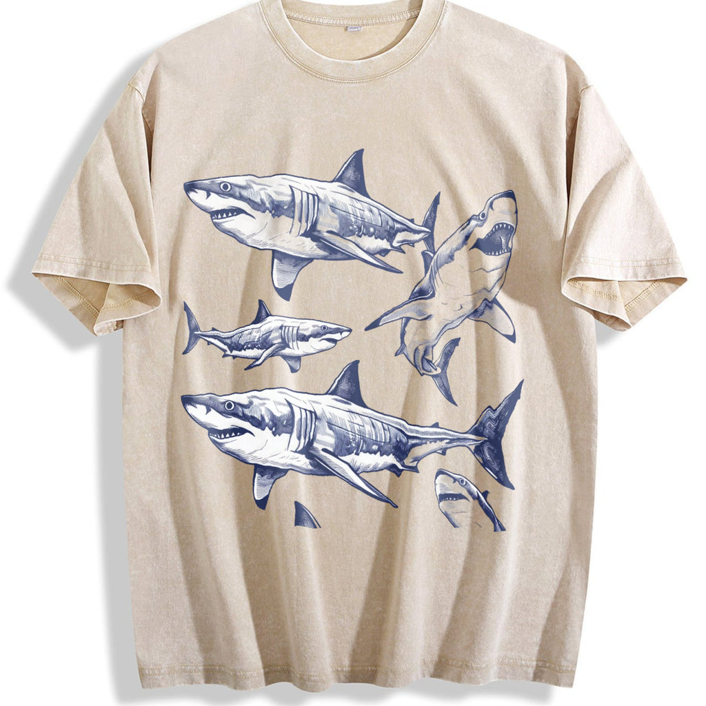 Shark 90s Tattoo Vintage Washed T-Shirt product image 1