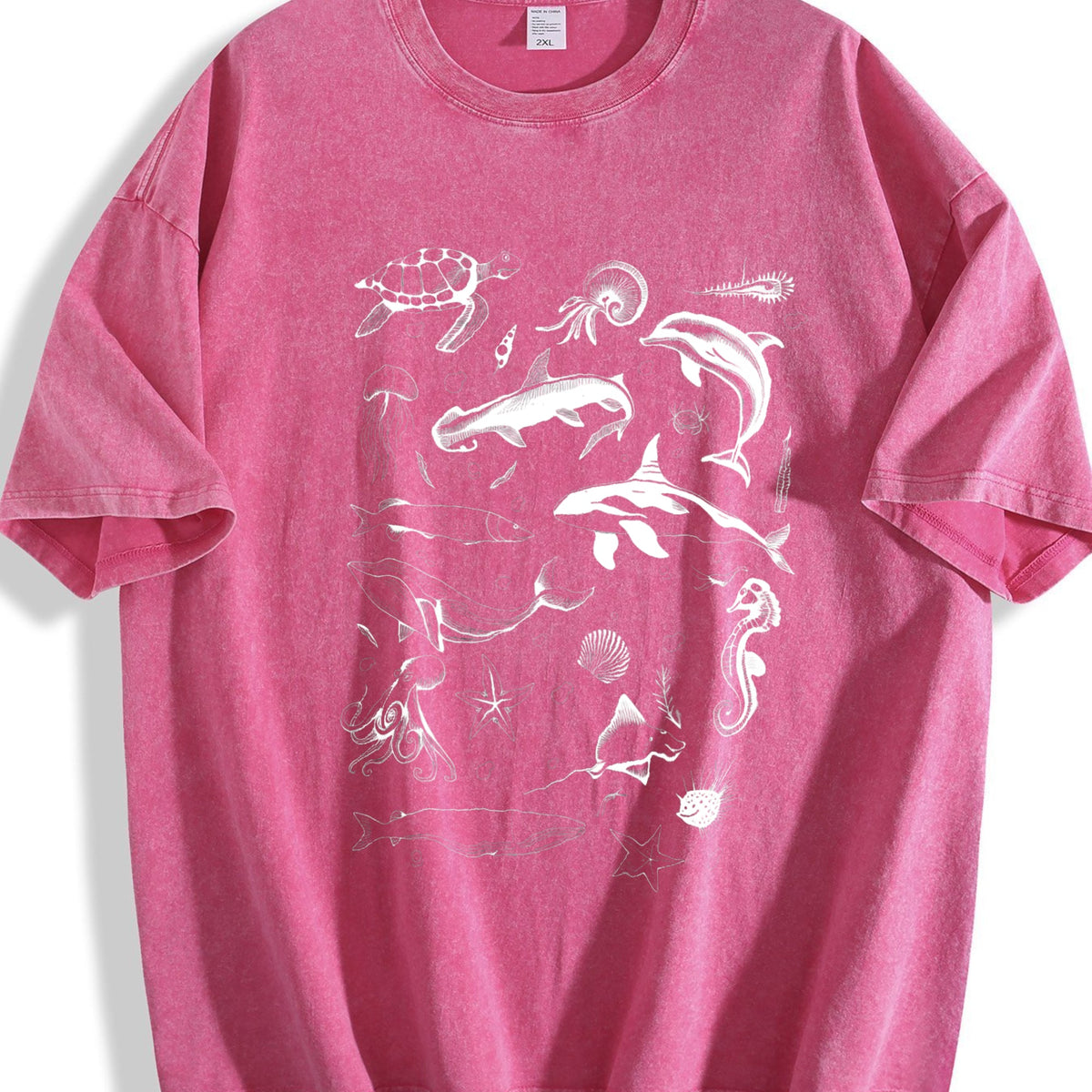 Fitting For A 90s Marine Life With Whales Vintage Washed product image 5