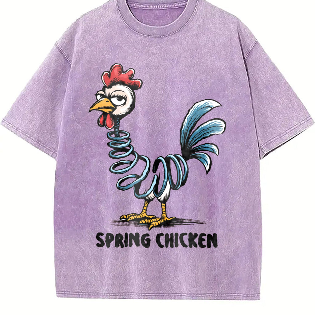 Funny Spring Chicken Vintage Washed T-Shirt product image 6