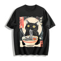 Cat & Ramen Noodles Cotton T-Shirt product image 1