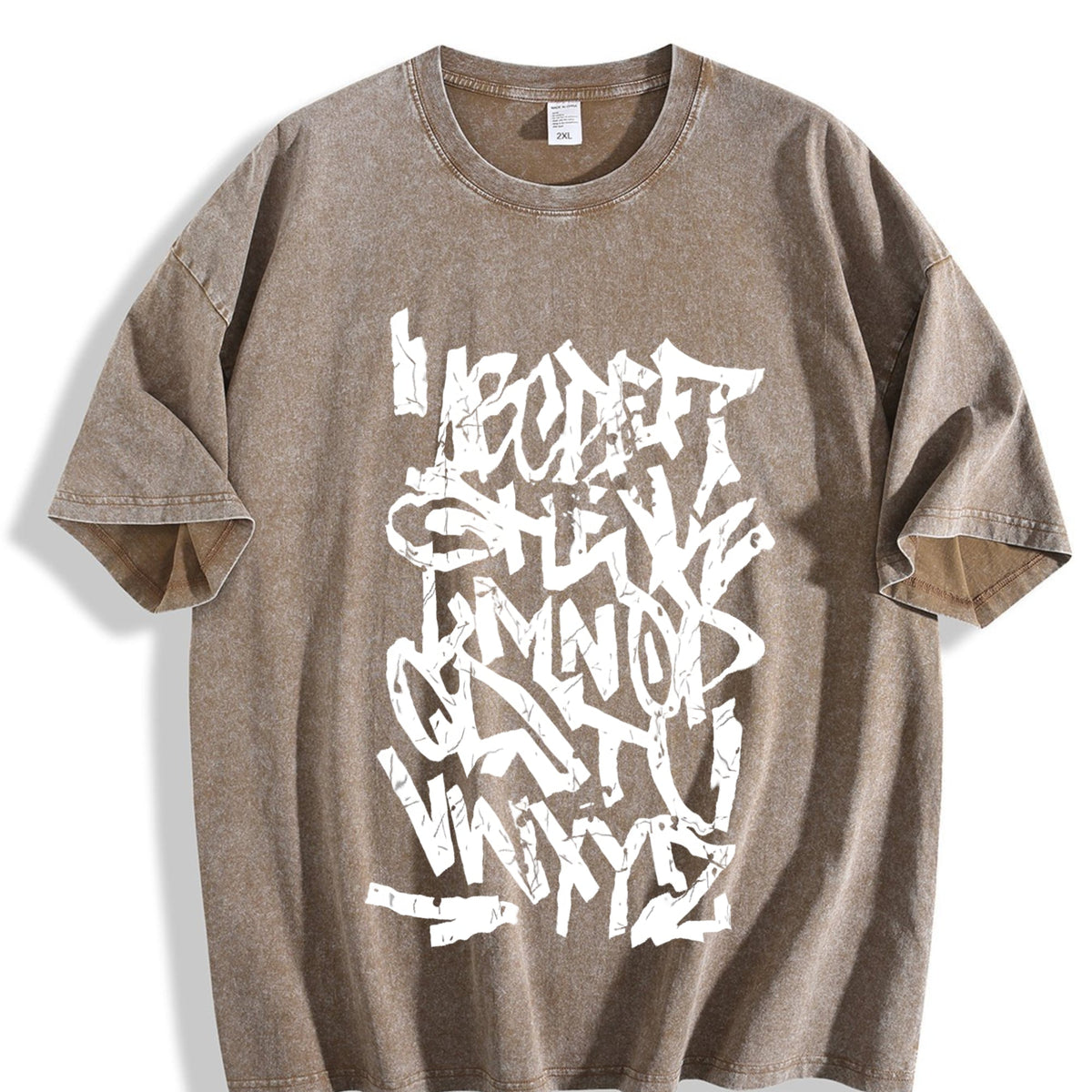 Abstract White Graffiti Lettering Vintage Washed T-Shirt product image 3