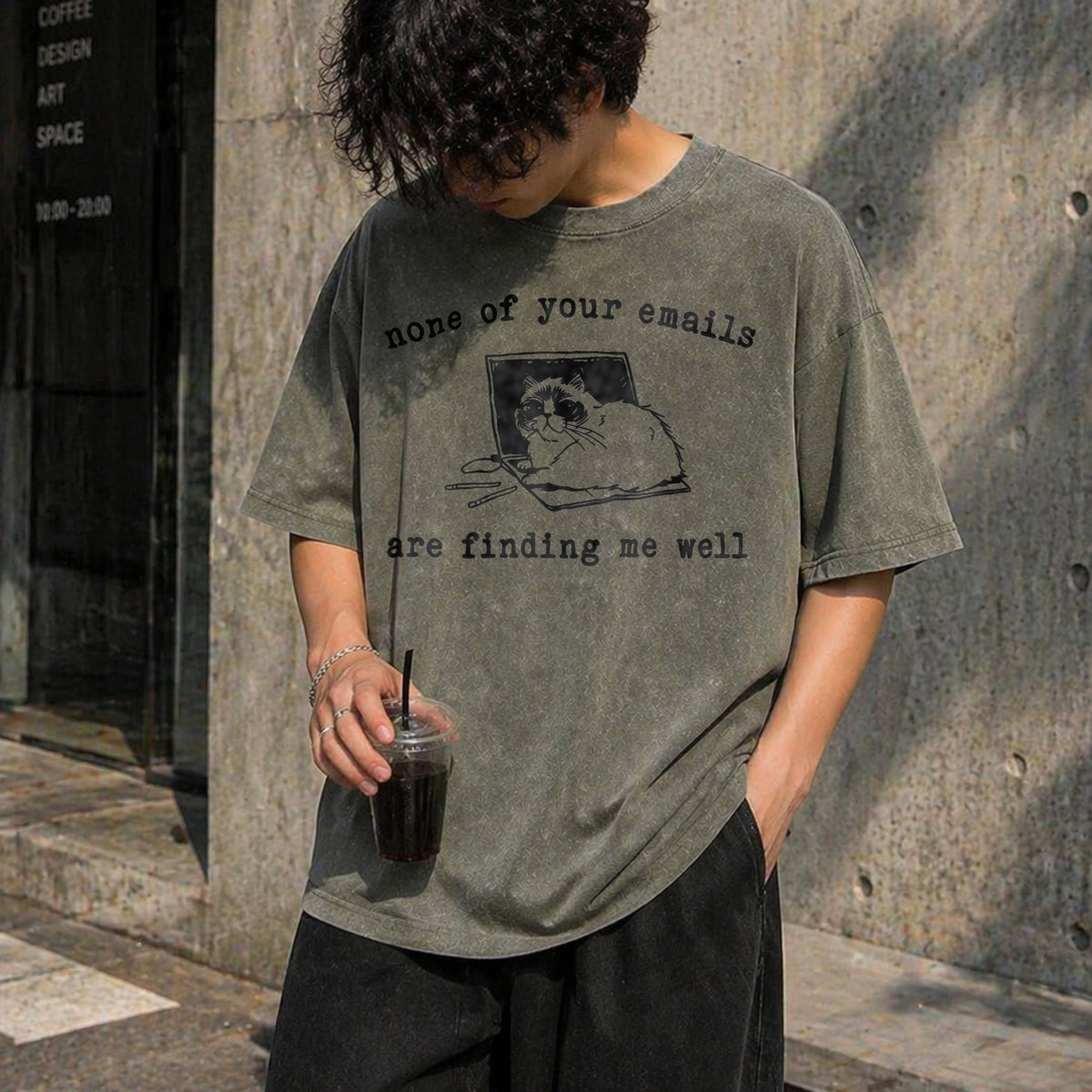 None Of Your Emails Funny Vintage Washed T-Shirt product image 4