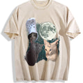 Three Cats Moon Vintage Washed T-Shirt product image 1