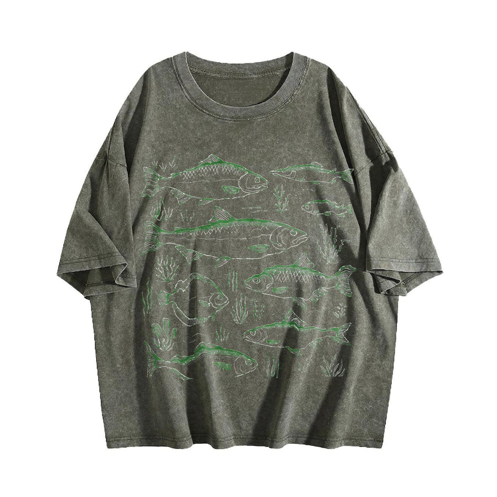 Fish 90s Tattoo Vintage Washed T-Shirt product image 4