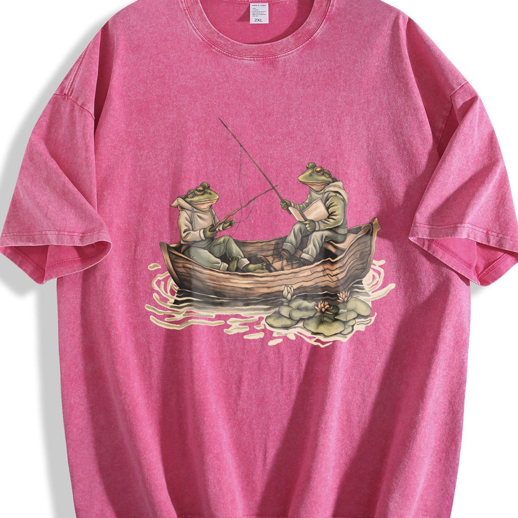 Two Frogs Fishing 90s Vintage Washed T-Shirt product image 7