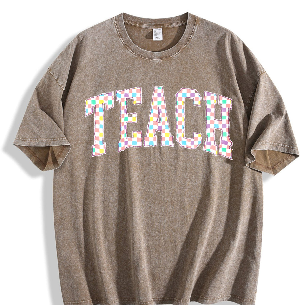 Checkered Teach Vintage Washed T-Shirt product image 3