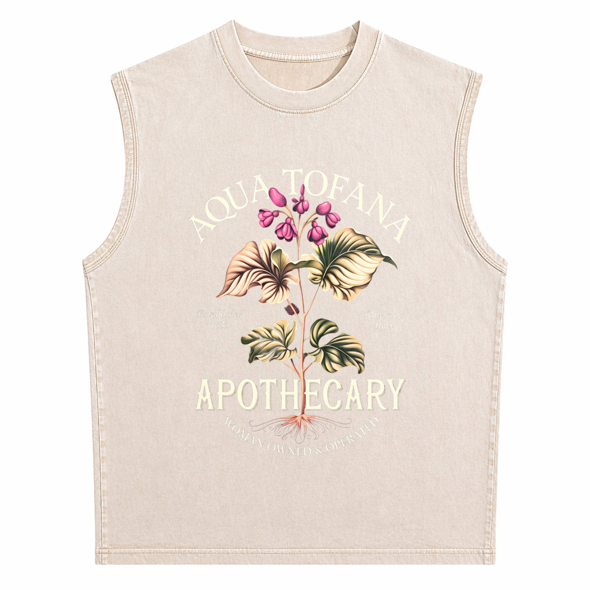 Aqua Tofana Funny Feminist Apothecary Men's Washed Tank Top