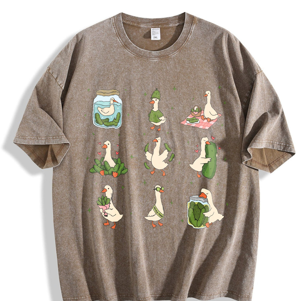 Pickle Lover Silly Goose Vintage Washed T-Shirt product image 3